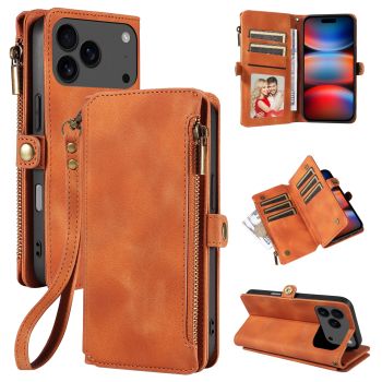 Flip Case for iPhone 17 16 15 14 13 12 11 Pro Max X XS PLUS AIR  Wallet Leather Cards Phone BagsBROWN IPHONE 8