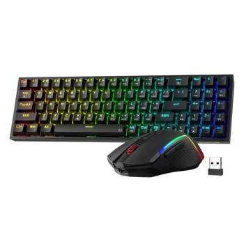Redragon BS136 Gaming Keyboard & Mouse Combo, 75% K628 Tri-Mode Wireless RGB Mechanical Keyboard and 7200 DPI Gamer Mouse BundleBLACK UNITED STATES
