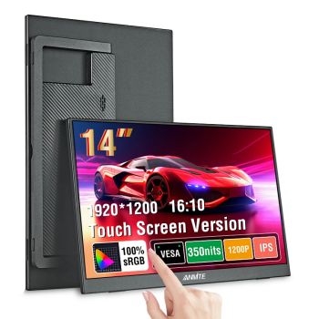 Anmite 14 inch Touch Portable Monitor 1200P HDR IPS Gaming Monitor USB TYPE C HDMI for Phone Laptop Desktop Switch PS4 XBOX