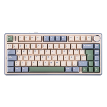 EPOMAKER AULA F75 ISO-ES 75% Spanish QWERTY Hot-Swap Gasket-Mounted Wired/Bluetooth/2.4GHz Wireless Mechanical Gaming Keyboard RGB BacklightGREEN LEOBOG REAPER SWITCH