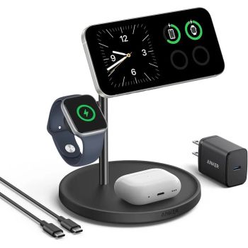Universal 3-in-1 Wireless Charging Station, Qi2 Certified 15W, Desk Accessory for Various Watches and AirPodsUNITED STATES