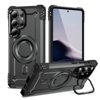 Military Shockproof Armour Magnetic Phone Case for Samsung S24 FE S25 Ultra S23 Plus A54 A52 A35 A34 A23 A16 A15 A14 5G CoverUNITED STATES GRAY FOR GALAXY A54 CASE & HOLDER
