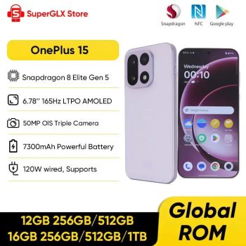 OnePlus 15 Unlocked 5G Smartphone Snapdragon 8 Elite Gen 5 6.78'' 165Hz High Refresh Rate Screen 7300mAh Battery 120W SUPERVOOC