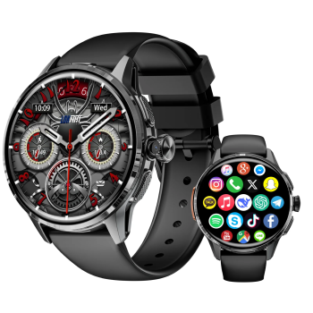 LOKMAT APPLLP 3 Android Smart Watch Amoled Round Screen Retating Camera Wifi 4G Watch Phone App Download with Quick Charging