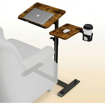 Adjustable Height Rolling Laptop Stand with Wheels, Portable Overbed Table for Home Office Classroom, BrownUNITED STATES