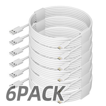 6pcs 6ft Fast Charging USB Cable for IPhone Lightning Cable for IPhone Fast Charging Charger Cable Cord Compatible for IPhoneUNITED STATES