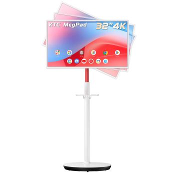 KTC 32 Inch MegPad 4K Touchscreen Smart Portable Monitor with Android 13 Google EDLA-Certified, 9500mAh Built-in BatteryWHITE UNITED STATES