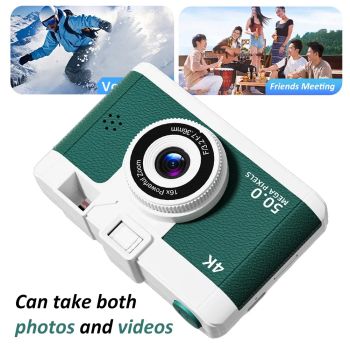 4K Retro Digital Camera with WIFI Wireless Transmission 16x Digital Zoom Video Shooting Instant Thermal Camera With Flash & Filt