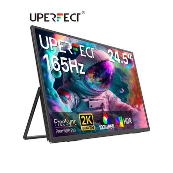 UPERFECT UMax 24.5" 2K Portable Desktop Monitor 165Hz FreeSync Gaming Display for Laptops Mini PC Desktop Computers Switch Xbox