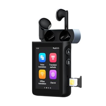 Wooask [A9] 4G+WiFi AI Translator Earbuds, Real-Time Translation Device , ChatGPT Empowered, No App Needed for Travel & BusinessBLACK UNITED STATES