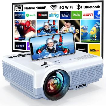 1080P Native 5G WiFi Bluetooth Portable Projector for Home Theater Outdoor Movies Gaming HDMI USB AVUNITED STATES