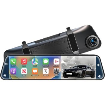 12" Mirror Dash Cam with 4K Rear View, Carplay & Android Auto, Voice Control, Loop RecordUNITED STATES