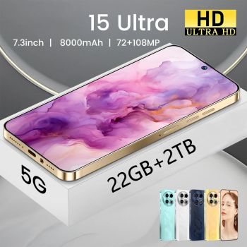 E-Books Case For 15 Ultra Cellphones 5G Dual Sim Android 14 Smartphone 8000mAh Case For Cell Mobile Phones 22GB+2TB