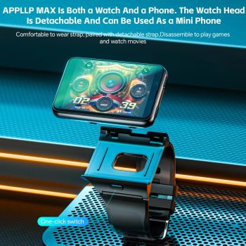 LOKMAT APPLLP MAX Detachable Strap Android Smart Watch Phone Wifi 4G Network Watch Dual Camera Video Calls Heart Rate Monitor