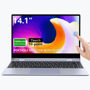 Dopesplay 14.1Inch Portable Monitor Lapdock Built-in 50000mAh Battery 10-Points Touchscreen 1080P HDR IPS Second Screen extender