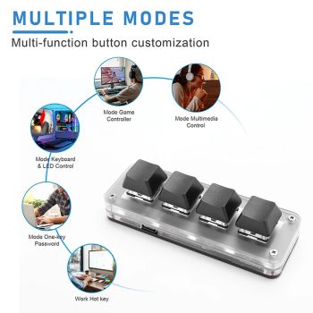 Programmable DIY Mechanical Keyboard Bluetooth/USB Wired RGB Custom Mini 3 Key 1 Knob Knob Macro Hotswap Keypa for Laptop