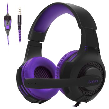 Wired Gaming Headset with Mic Noise Isolating Over-Ear, PC/PS4/PS5/Xbox Compatible, Volume Control, 3.5mm Audio JackPURPLE UNITED STATES