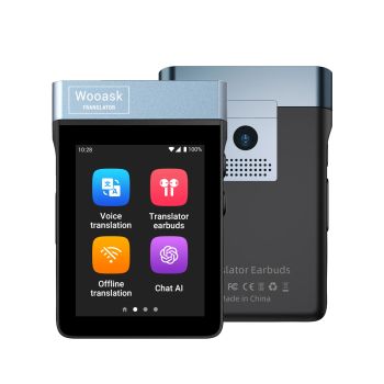 Wooask A9 ChatGPT AI Translator Earbuds, 4G SIM Supported, Real-Time Translation, Auto Updates, No Subscription Required