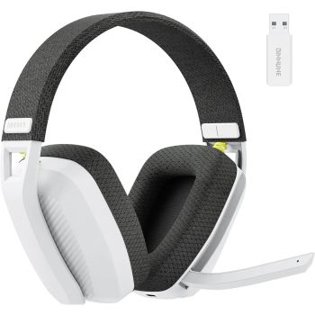 BINNUNE 2.4GHz Wireless Gaming Headset with Mic for PS5 PS4 PC Mac Playstation Bluetooth Gaming Headset with MicrophoneWHITE UNITED STATES
