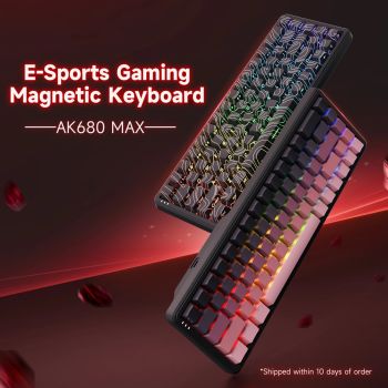 AJAZZ AK680 MAX Tri-Mode Mechanical Magnetic Switch Keyboard, Contour Design, Wired, for Esports Gaming, Desktop PC and Office