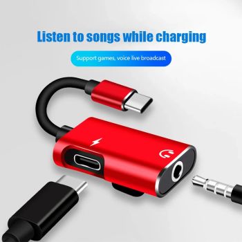 Type C To 3.5mm Jack Adapter For Xiaomi Huawei Type C Audio Splitter Headphone 3.5 Adapter Charger Usb-C Not For iPhone Samsung