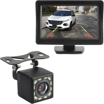 Plug & Play Backup Camera with 4.6'' Monitor, 12 LED HD Night Vision, 150° Wide Angle for Cars SUVsUNITED STATES