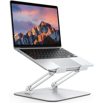 Ergonomic Metal Adjustable Laptop Stand with Cooling Function, Compatible with MacBook and All Laptops (10-17.2 inch), SilverUNITED STATES