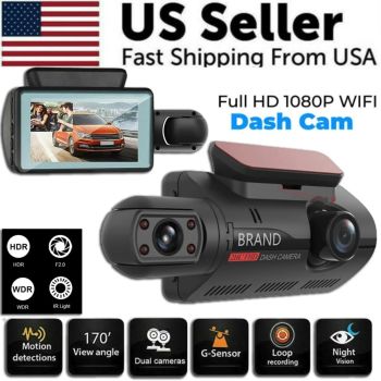 1080P Dual Lens Car DVR Dash Cam Video Recorder G-Sensor Front And Inside CameraUNITED STATES DEFAULT TITLE