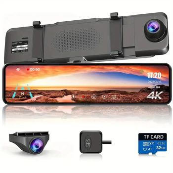 4K Rearview Mirror CAM Front And Rear, 11 "IPS Touch Screen Car And Truck Rearview Mirror Camera, Type C Backup Camera, StarvisHSJ LMT 01 32G UNITED STATES 32G