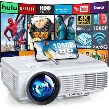 Portable WiFi Bluetooth Projector, 1080P HD 9500L with 4K Support for HDMI USB Laptop Indoor Outdoor UseUNITED STATES