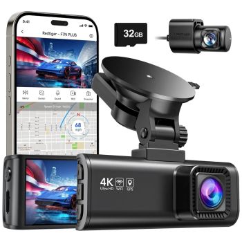 Ultra HD 4K Dual Dash Camera with App Control & Night Vision - 32GB IncludedDEFAULTVARIANT UNITED STATES