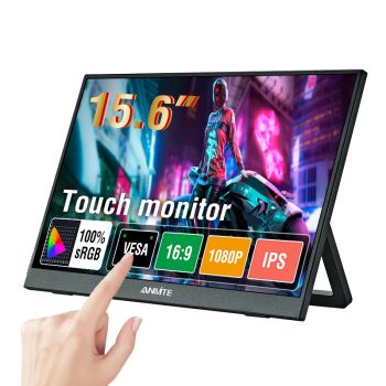 Anmite 15.6 inch Portable Touch Monitor 1080P HDR IPS Gaming Monitor USB TYPE C HDMI for Phone Laptop Desktop Switch PS4 XBOX