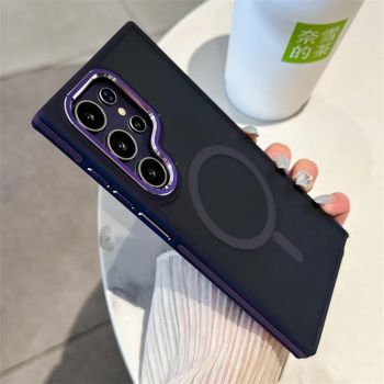 Luxury Matte Magnetic Case For Samsung Galaxy S24 S22 S25 Ultra S23 Plus S23 FE For Magsafe Wireless Charging Shockproof CoverUNITED STATES PURPLE FOR S23