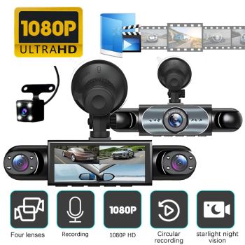 4 Channel Dash Cam 360° 1080P Car Video Recorder Black Box with Night Vision Parking Monitor G-Sensor Loop Recording Auto PartsUNITED STATES 64G