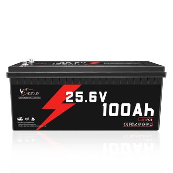 25.6V 100Ah LiFePO4 Battery Built-in 100A BMS 2560Wh Rechargeable Lithium Iron Phosphate Battery for RV Solar Off-grid Storage25.6V 100AH UNITED STATES