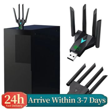 1300Mbps Wireless Network Card Dual Band 2.4/5.8Ghz USB 3.0 WiFi USB Adapter 4 Antenna Wireless Receiver WiFi Adapter for PC