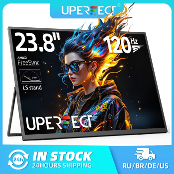 UPERFECT 23.8" 120Hz Portable Monitor 1080P 125%sRGB w/180° Adjustable Stand USB-C HDMI Computer Display for PS5/4 Desktop Mac