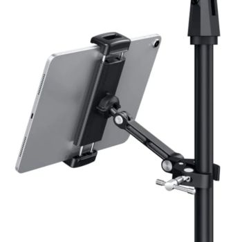 Tablet Holder for Microphone Stand Aluminum Mic Music Stand Holder Mount for Phone and iPad Adjustable Tablet Holder CompatibleUNITED STATES