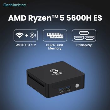 Diy Gaming Computer Mini Pc Gaming GenMachine AMD Ryzen 5 5600H ES Mini PC Windows 11 Max Support 64GB 3200Mhz RAM WIFI6 Pc