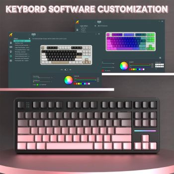 Attack Shark X87 Wireless Mechanical Keyboard, Hot Swappable Gasket Gaming Keyboard RGB Backlit Gaming Keyboard,BT/2.4GHz/USB-C