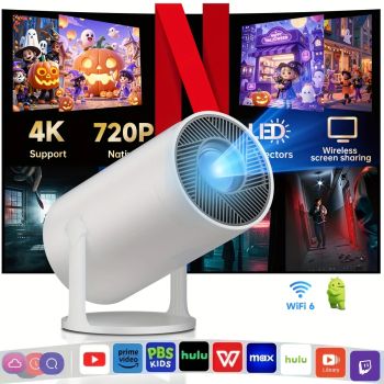 Smart projector with Android 11 system, Wi-Fi 6/Bluetooth 5.2, suitable for movie streaming and enhanced gaming experience2026 NEW UPGRADE US PLUG UNITED STATES