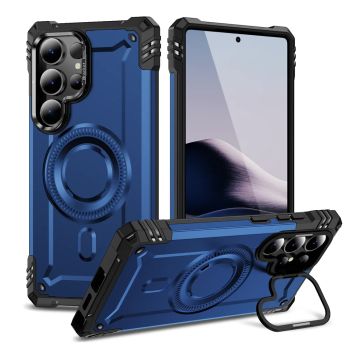 Military Shockproof Armour Magnetic Phone Case for Samsung S24 FE S25 Ultra S23 Plus A54 A52 A35 A34 A23 A16 A15 A14 5G CoverUNITED STATES BLUE FOR GALAXY S24 FE CASE & HOLDER