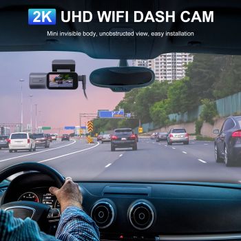 Dash Cam Front 2K Dash Camera for Cars Dashcam Built-in 2.4G WiFi Wireless with Night Vision WDR 24/7 Parking Mode 64G TF CardUNITED STATES