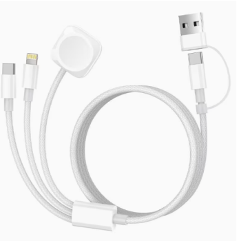 4-in-2 Charging Cable, [AEROLITE] USB-C & USB-A to Lightning/ Type-C/ Magnetic Watch Charger