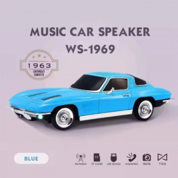 Bluetooth Car Speaker 1969 Classic Retro Design (Light Blue)