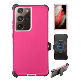 Case with Clip for Samsung Galaxy S25 5G (Pink / White)