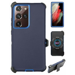 Case with Clip for Samsung Galaxy S24 Ultra 5G (NavyBlue/Blue)