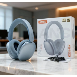 Bluetooth Wireless Surround Sound Headphones with Active Noise Cancellation and Micro SD Card Slot K601ANC (Blue)
