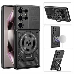 Magnetic Holder Ring Shockproof Armor Phone Case For Samsung Galaxy S26 Ultra S 26 Plus 5G For Magsafe Wireless Charging Cover