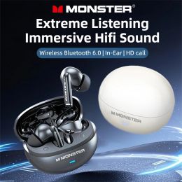 Monster MQT39 Wireless Bluetooth 6.0 Earphones TWS Hifi Stereo Headphones Noise Reduction Gaming Earbuds Sports Headset With Mic